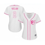 Women's Baltimore Orioles #2 Jonathan Villar Replica White Fashion Cool Base Baseball Jersey