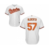 Men's Baltimore Orioles #57 Hanser Alberto Replica White Home Cool Base Baseball Jersey