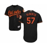 Men's Baltimore Orioles #57 Hanser Alberto Black Alternate Flex Base Authentic Collection Baseball Jersey