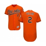 Men's Baltimore Orioles #2 Jonathan Villar Orange Alternate Flex Base Authentic Collection Baseball Jersey
