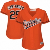 Women's Majestic Baltimore Orioles #25 Anthony Santander Authentic Orange Alternate Cool Base MLB Jersey