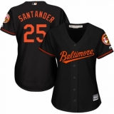 Women's Majestic Baltimore Orioles #25 Anthony Santander Authentic Black Alternate Cool Base MLB Jersey