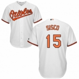 Youth Majestic Baltimore Orioles #15 Chance Sisco Authentic White Home Cool Base MLB Jersey
