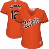 Women's Majestic Baltimore Orioles #12 Roberto Alomar Replica Orange Alternate Cool Base MLB Jersey