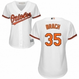 Women's Majestic Baltimore Orioles #35 Brad Brach Authentic White Home Cool Base MLB Jersey