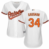 Women's Majestic Baltimore Orioles #34 Kevin Gausman Authentic White Home Cool Base MLB Jersey