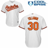 Youth Majestic Baltimore Orioles #30 Chris Tillman Replica White Home Cool Base MLB Jersey