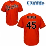 Men's Majestic Baltimore Orioles #45 Mark Trumbo Replica Orange Alternate Cool Base MLB Jersey