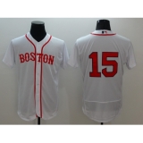 Men's Boston Red Sox #15 Dustin Pedroia White Replica Home Jersey