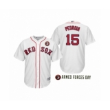 Youth 2019 Armed Forces Day Dustin Pedroia #15 Boston Red Sox White Jersey