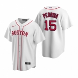Men's Nike Boston Red Sox #15 Dustin Pedroia White Alternate Stitched Baseball Jersey
