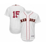 Men's Boston Red Sox #15 Dustin Pedroia White 2019 Gold Program Flex Base Authentic Collection Baseball Jersey