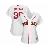Women's Boston Red Sox #38 Rusney Castillo Authentic White 2019 Gold Program Cool Base Baseball Jersey