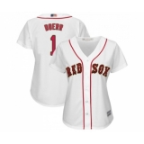 Women's Boston Red Sox #1 Bobby Doerr Authentic White 2019 Gold Program Cool Base Baseball Jersey