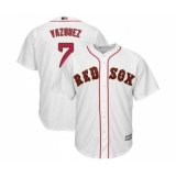 Youth Boston Red Sox #7 Christian Vazquez Authentic White 2019 Gold Program Cool Base Baseball Jersey
