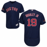 Men's Majestic Boston Red Sox #19 Jackie Bradley Jr Navy Blue Alternate Flex Base Authentic Collection 2018 World Series Champions MLB Jersey