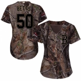 Women's Majestic Boston Red Sox #50 Mookie Betts Authentic Camo Realtree Collection Flex Base 2018 World Series Champions MLB Jersey
