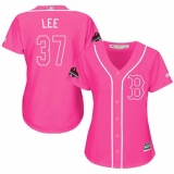 Women's Majestic Boston Red Sox #37 Bill Lee Authentic Pink Fashion 2018 World Series Champions MLB Jersey