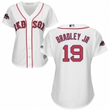 Women's Majestic Boston Red Sox #19 Jackie Bradley Jr Authentic White Home 2018 World Series Champions MLB Jersey