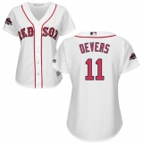 Women's Majestic Boston Red Sox #11 Rafael Devers Authentic White Home 2018 World Series Champions MLB Jersey