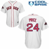 Youth Majestic Boston Red Sox #24 David Price Authentic White Home Cool Base 2018 World Series Champions MLB Jersey