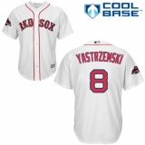 Youth Majestic Boston Red Sox #8 Carl Yastrzemski Authentic White Home Cool Base 2018 World Series Champions MLB Jersey