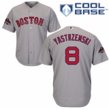Youth Majestic Boston Red Sox #8 Carl Yastrzemski Authentic Grey Road Cool Base 2018 World Series Champions MLB Jersey