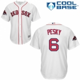 Youth Majestic Boston Red Sox #6 Johnny Pesky Authentic White Home Cool Base 2018 World Series Champions MLB Jersey
