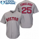 Youth Majestic Boston Red Sox #25 Tony Conigliaro Authentic Grey Road Cool Base MLB Jersey