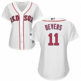 Women's Majestic Boston Red Sox #11 Rafael Devers Authentic White Home MLB Jersey