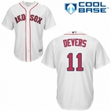 Youth Majestic Boston Red Sox #11 Rafael Devers Authentic White Home Cool Base MLB Jersey