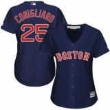 Women's Majestic Boston Red Sox #25 Tony Conigliaro Authentic Navy Blue Alternate Road MLB Jersey