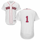 Men's Majestic Boston Red Sox #1 Bobby Doerr White Home Flex Base Authentic Collection MLB Jersey