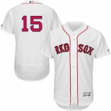 Men's Majestic Boston Red Sox #15 Dustin Pedroia White Home Flex Base Authentic Collection MLB Jersey
