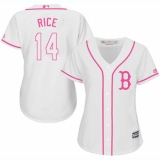 Women's Majestic Boston Red Sox #14 Jim Rice Replica White Fashion MLB Jersey