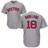 Men's Majestic Boston Red Sox #18 Mitch Moreland Replica Grey Road Cool Base MLB Jersey