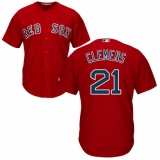 Men's Majestic Boston Red Sox #21 Roger Clemens Replica Red Alternate Home Cool Base MLB Jersey