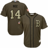 Youth Majestic Boston Red Sox #14 Jim Rice Replica Green Salute to Service MLB Jersey