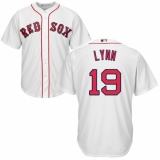 Youth Majestic Boston Red Sox #19 Fred Lynn Replica White Home Cool Base MLB Jersey