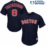 Youth Majestic Boston Red Sox #8 Carl Yastrzemski Replica Navy Blue Alternate Road Cool Base MLB Jersey