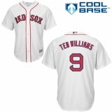 Youth Majestic Boston Red Sox #9 Ted Williams Replica White Home Cool Base MLB Jersey