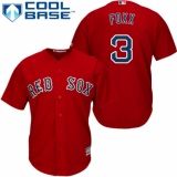 Youth Majestic Boston Red Sox #3 Jimmie Foxx Replica Red Alternate Home Cool Base MLB Jersey