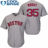 Men's Majestic Boston Red Sox #35 Steven Wright Replica Grey Road Cool Base MLB Jersey