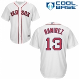 Men's Majestic Boston Red Sox #13 Hanley Ramirez Replica White Home Cool Base MLB Jersey