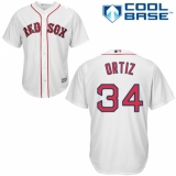 Men's Majestic Boston Red Sox #34 David Ortiz Replica White Home Cool Base MLB Jersey