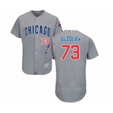 Men's Chicago Cubs #73 Adbert Alzolay Grey Road Flex Base Authentic Collection Baseball Player Jersey