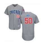 Men's Chicago Cubs #50 Rowan Wick Grey Road Flex Base Authentic Collection Baseball Player Jersey