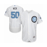 Men's Chicago Cubs #50 Rowan Wick Authentic White 2016 Father's Day Fashion Flex Base Baseball Player Jersey
