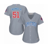 Women's Chicago Cubs #51 Duane Underwood Jr. Authentic Grey Road Cool Base Baseball Player Jersey