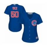 Women's Chicago Cubs #50 Rowan Wick Authentic Royal Blue Alternate Cool Base Baseball Player Jersey